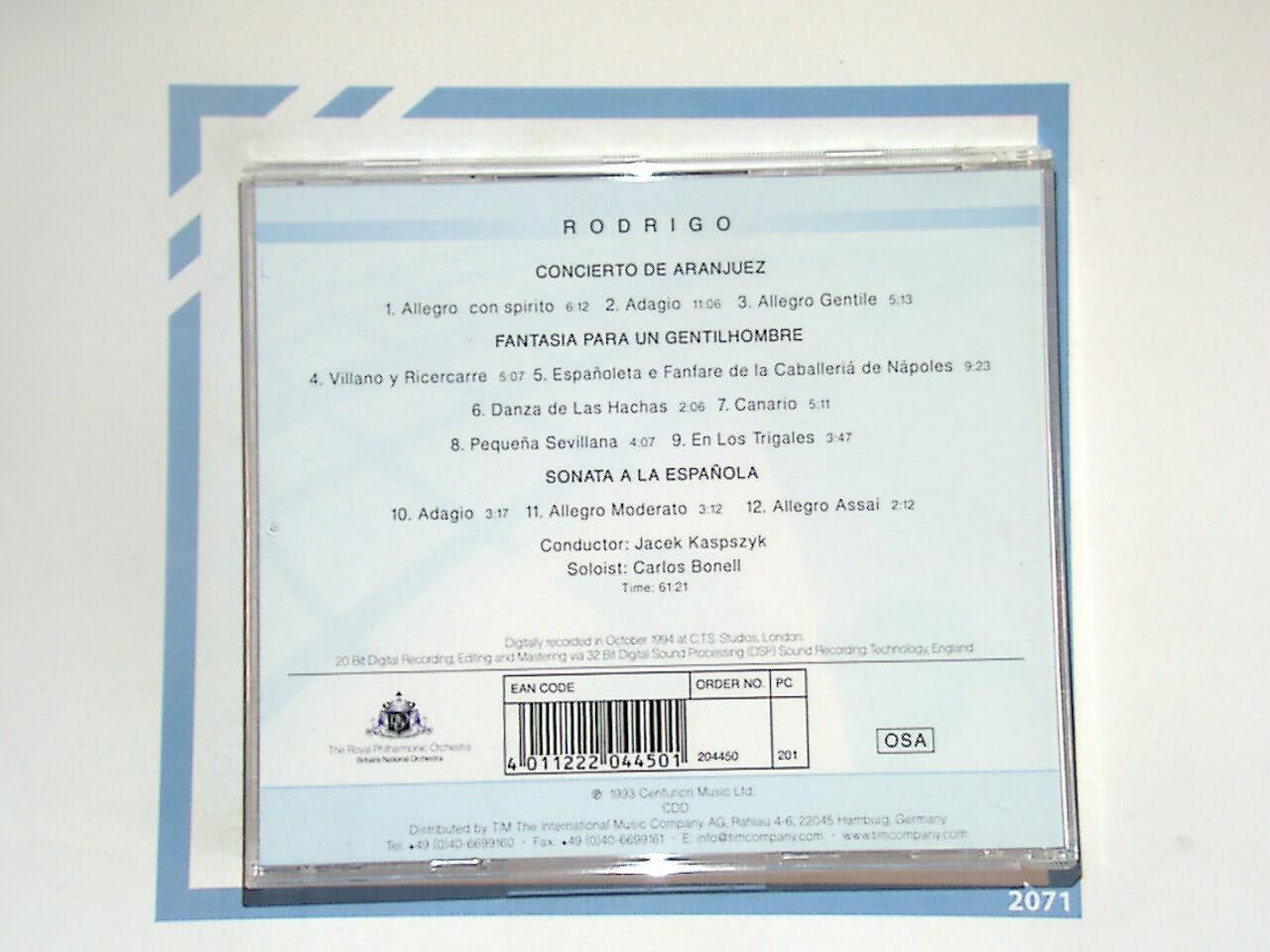 The Royal Philharmonic Orchestra	Concierto De Aranjuez CD Mint