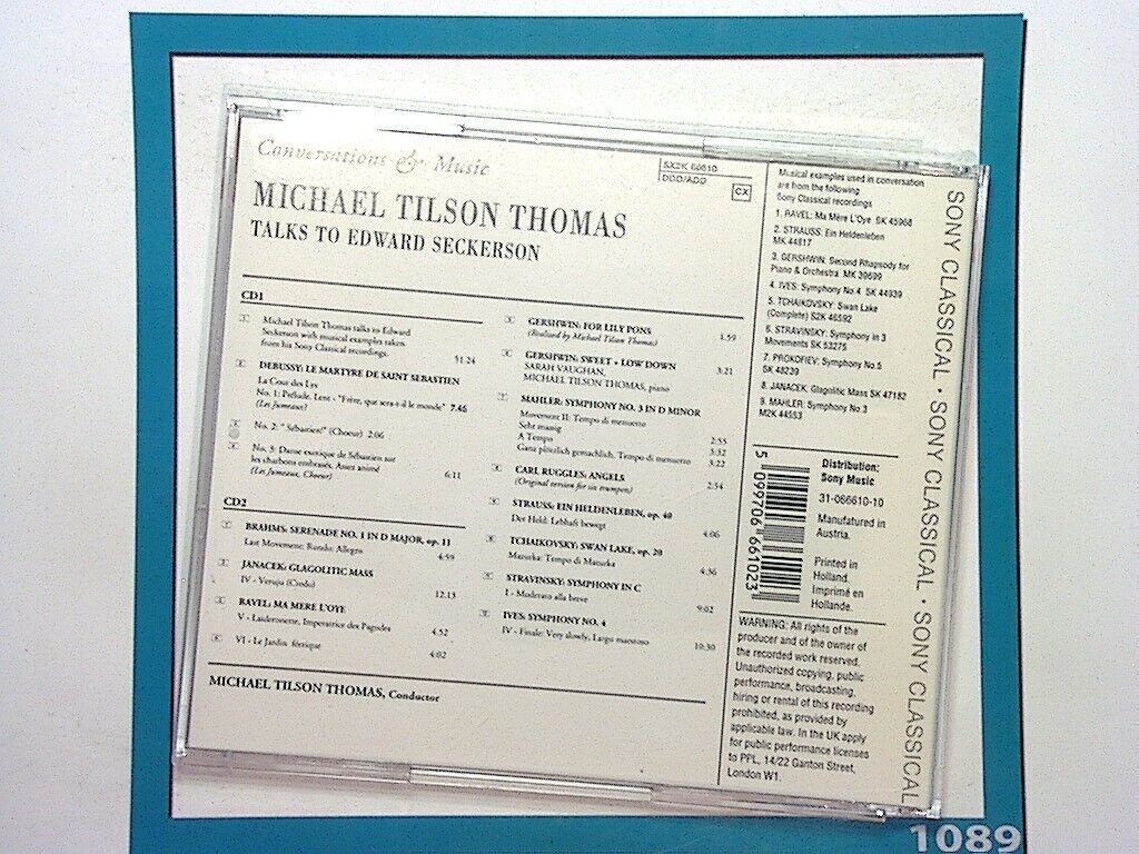 Talks to Edward Seckerson - Conversations and Music	Michael Tilson Thomas 2CD