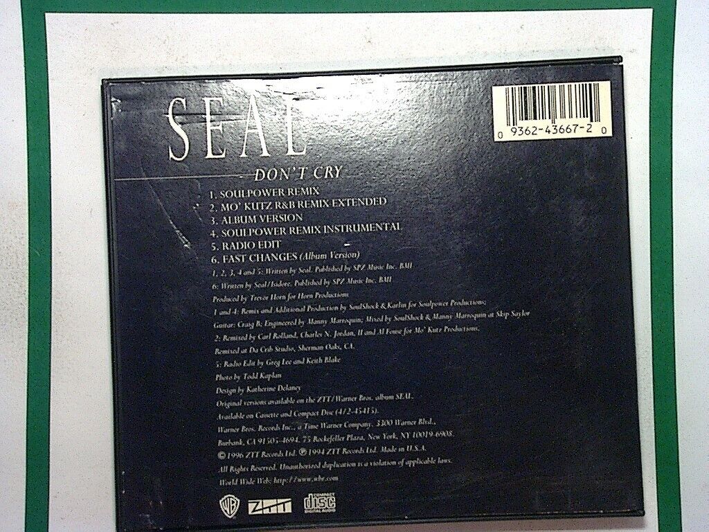 Seal	- Don't Cry 6 Track CD Mint