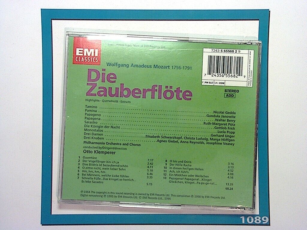 Mozart: Die Zauberflöte [Magic Flute] (highlights)	CD Mint (Gift Option)*