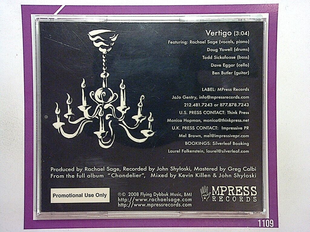 Rachel Sage	Vertigo Promo CD Mint