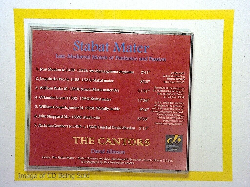 The Cantors	Stabet Mater David Allinson CD Nr Mint