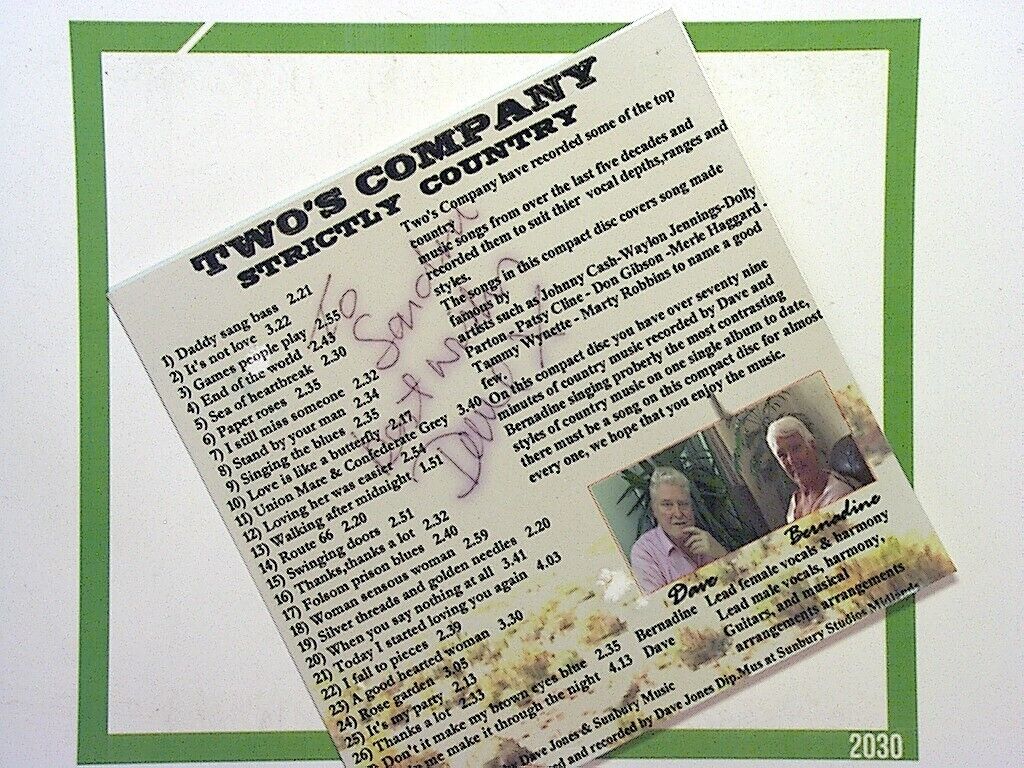 Two's Company	Strictly Country CD
