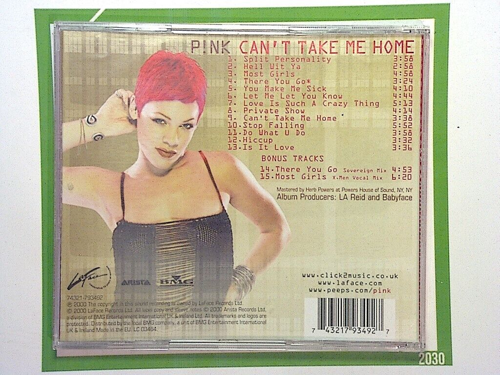 P!nk (Pink)	Can't Take Me Home CD