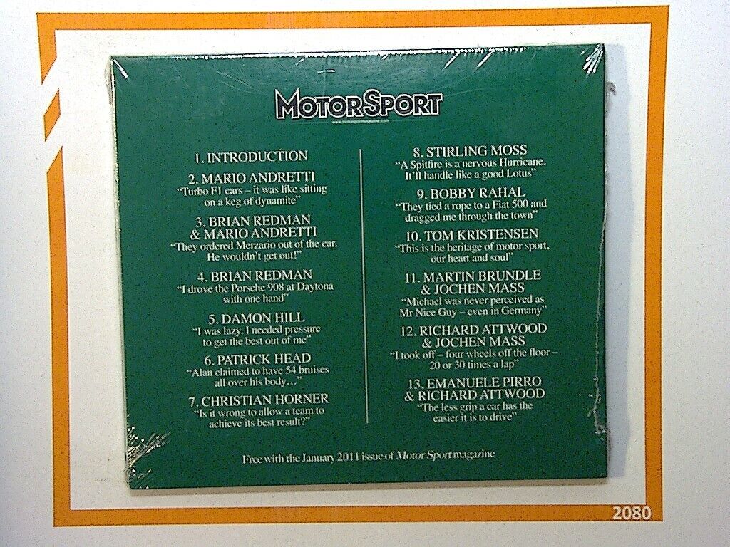 Motor Sport	Chat Shows Volume 1 Audio CD New & Factory Sealed