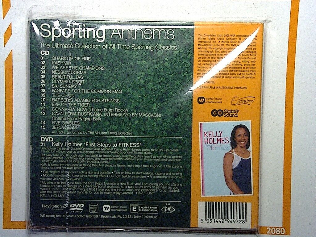 Sporting Anthems CD & Kelly Holmes First Steps To Fitness DVD Mint