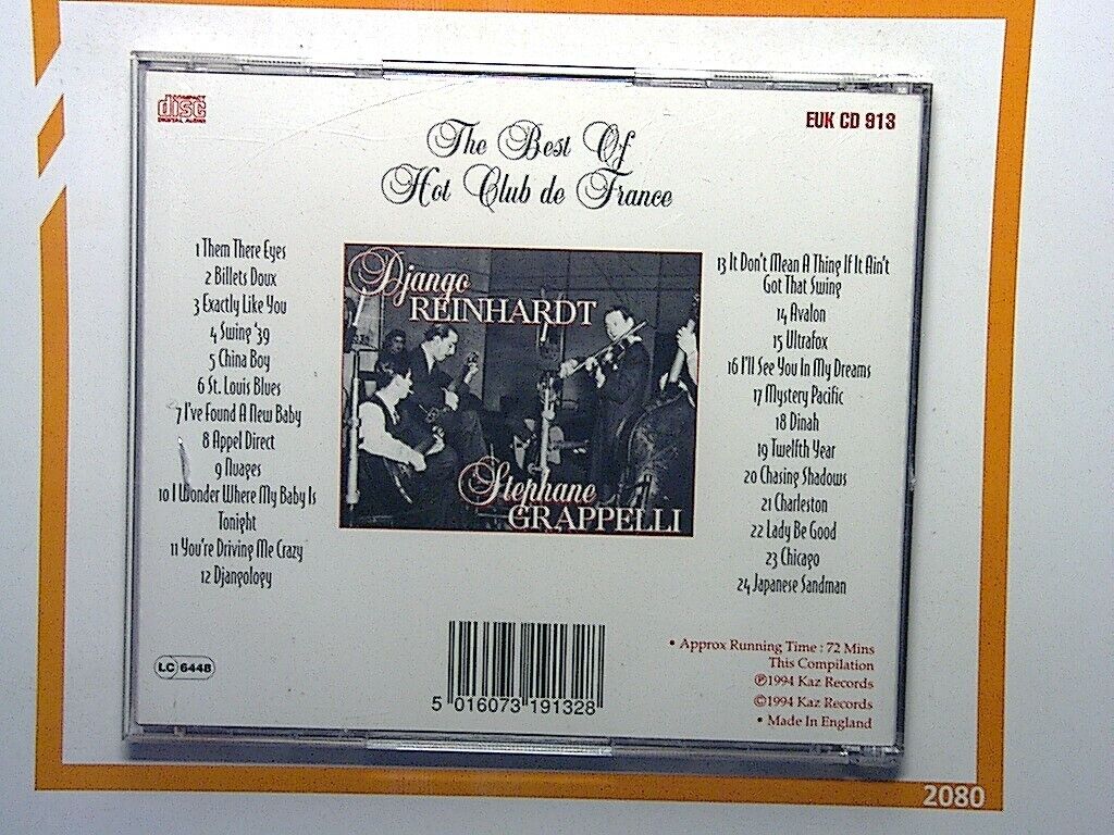 The Best Of Hot Club de France 	Django Reinhardt & Stephane Grappelli CD Nr Mint