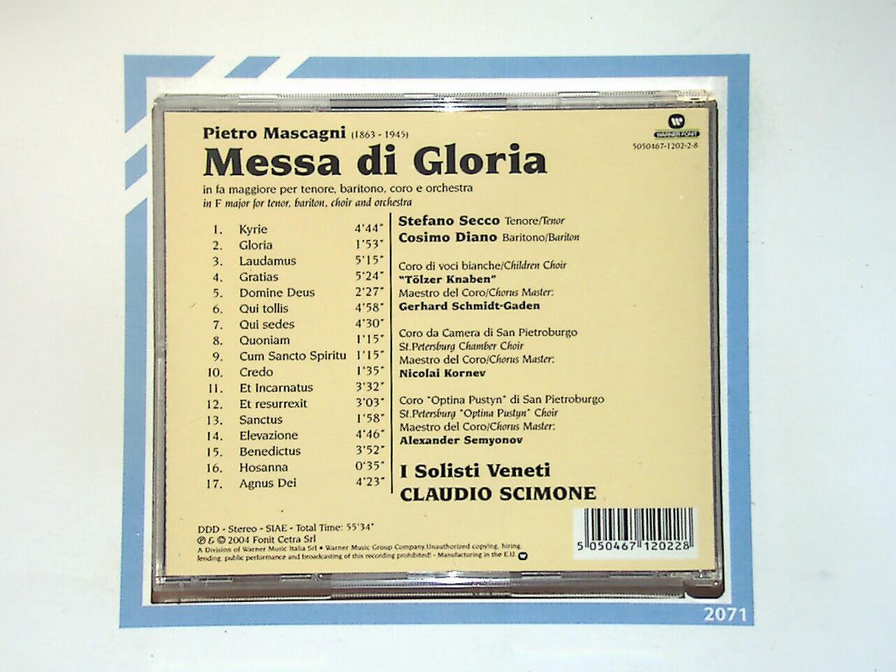 Pietro Mascagni	Messa Di Gloria CD Mint