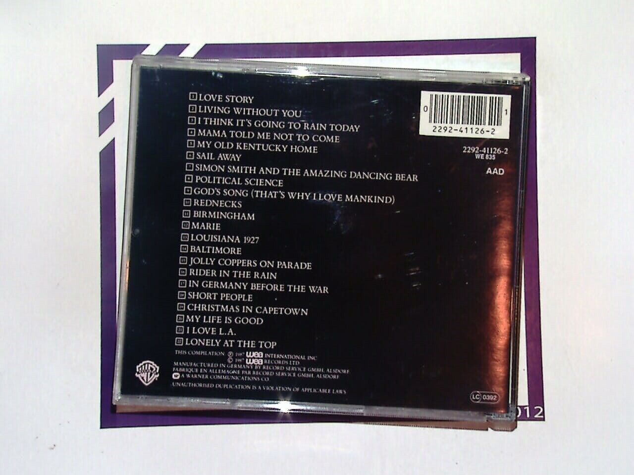 Randy Newman - Lonely at the Top CD Mint