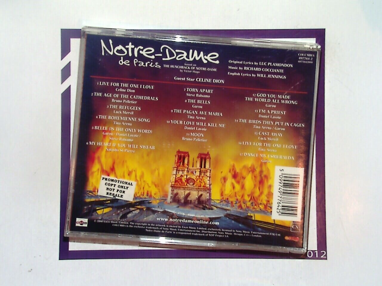 Sherie Rene Scott	Notre Dame De Paris promo CD Nr Mint