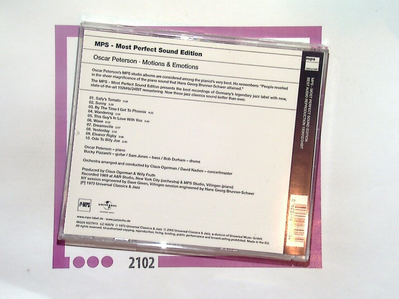 Oscar Peterson	Motions And Emotions [Anniversary Edition] CD Mint