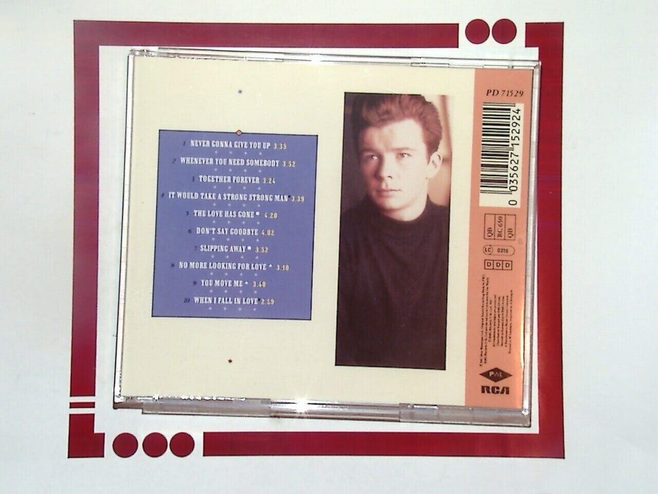 Rick Astley	Whenever You Need Somebody (1987) CD VGC