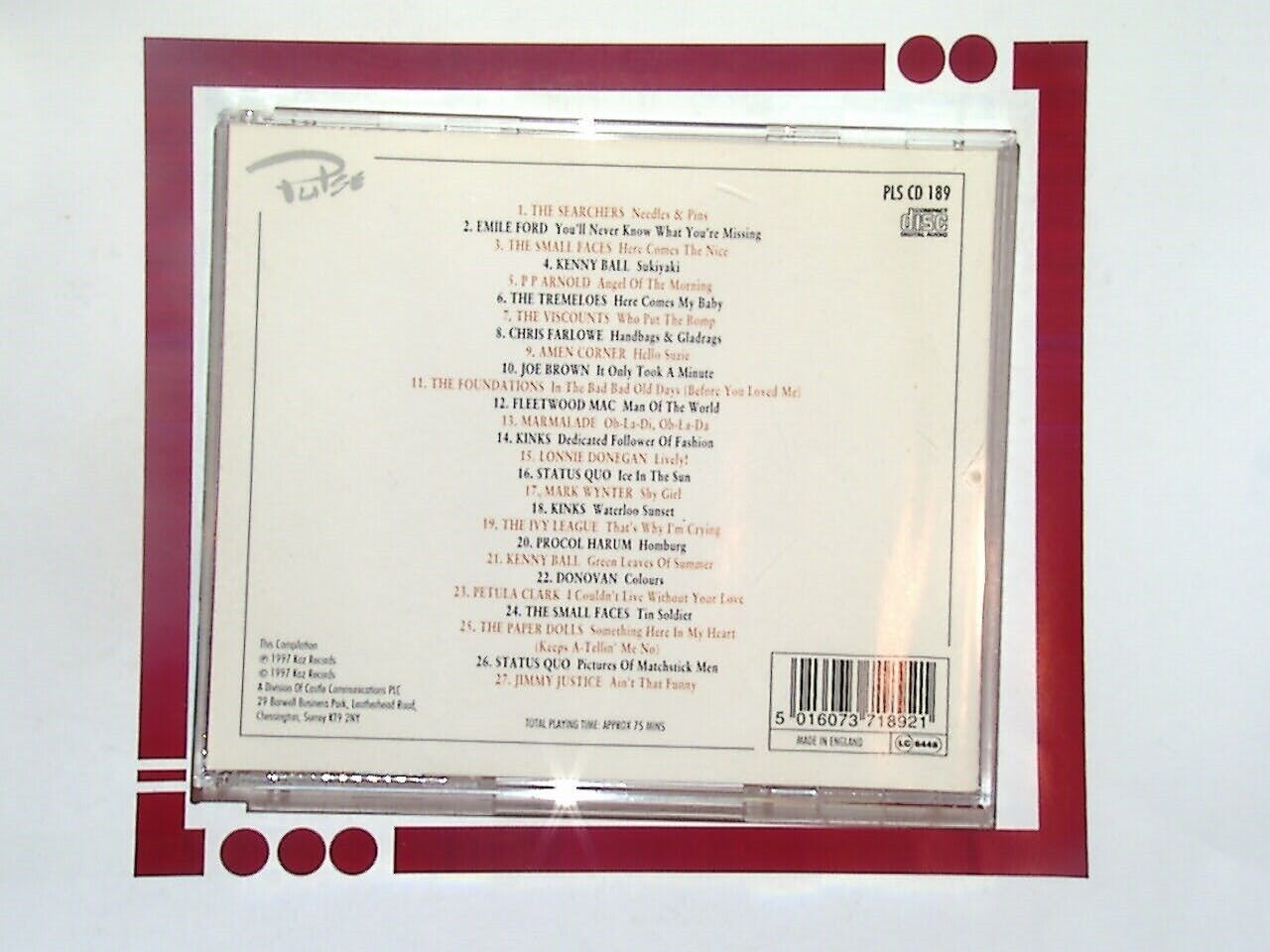 Various Artists	Hits Of The Swinging Sixties Here Comes My Baby CD  Mint