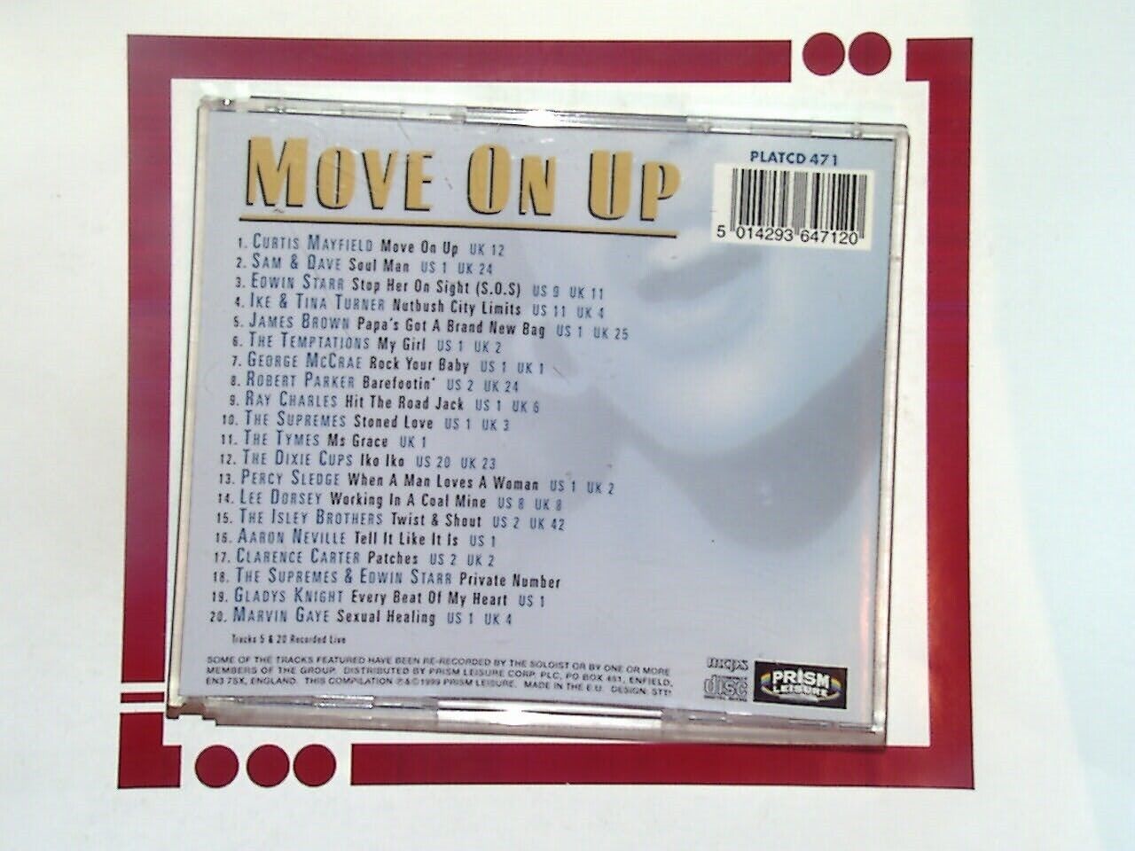 Move On Up 20 of the Greatest Soul Hits CD Mint