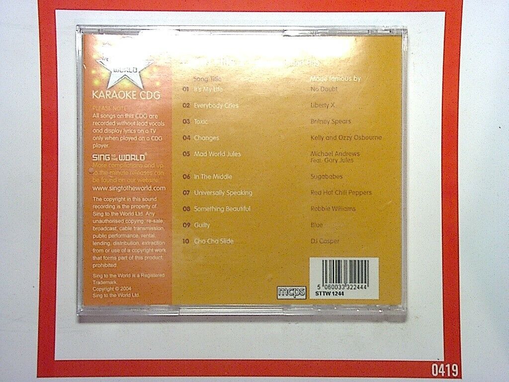 Sing in the world Karaoke	Chart Hits 2 CDG CD Nr Mint