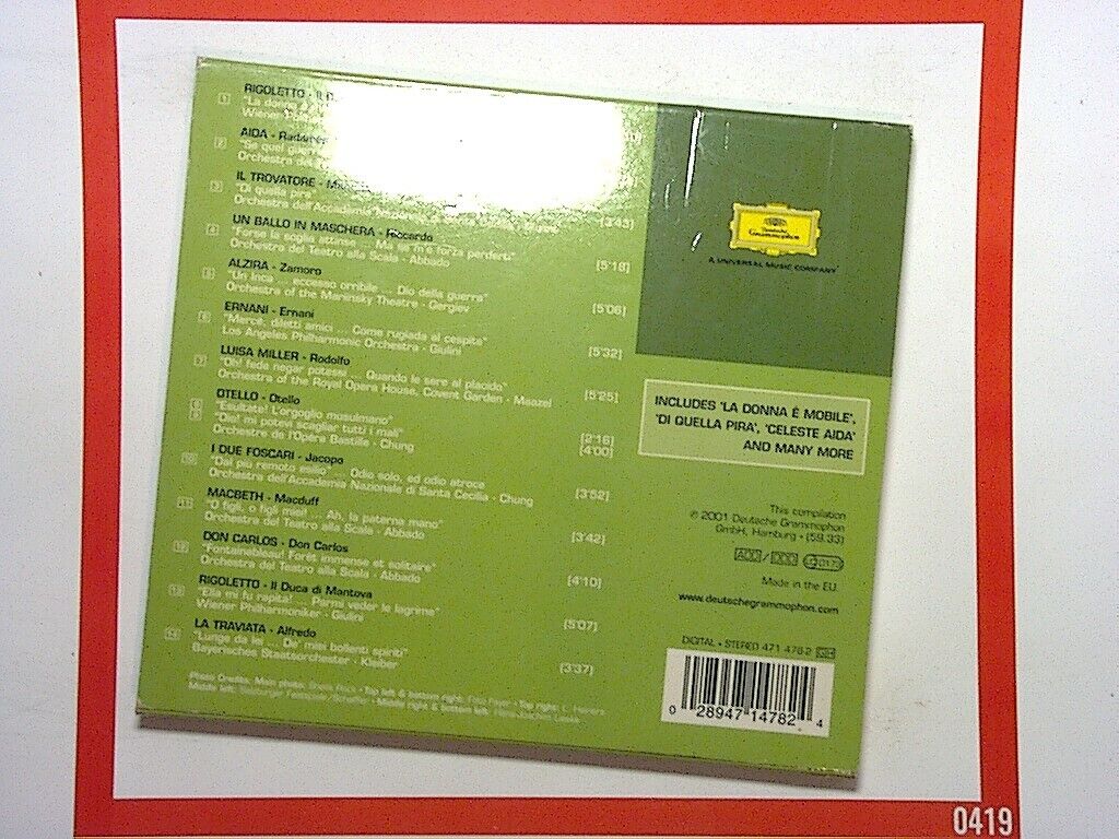 Placido Domingo	The Verdi Tenor CD Mint