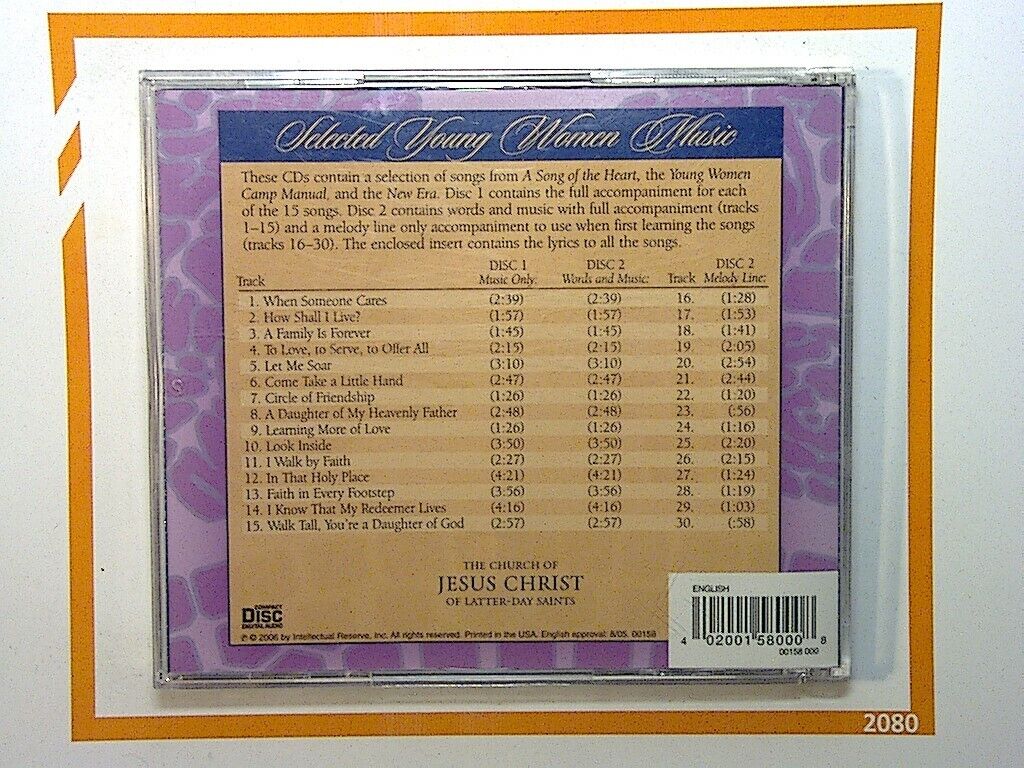 Selected Young Women Music	Words And Music On 2 CDs Latter day saints Nr Mint