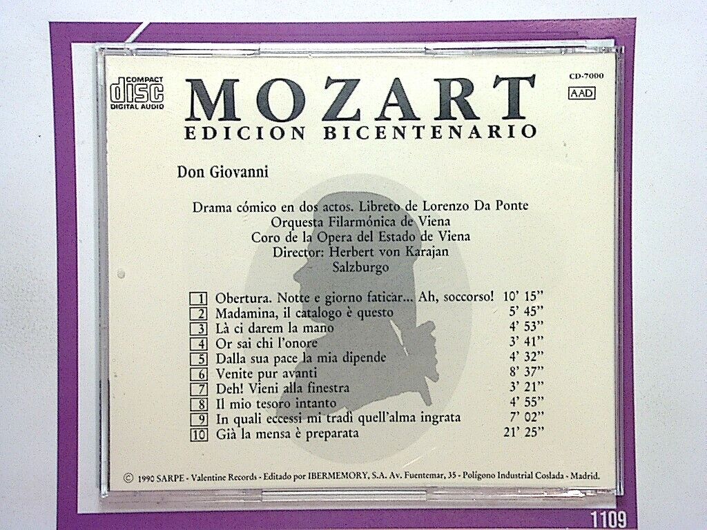 Mozart	Edicion Bicentenario Don Giovanni CD Mint