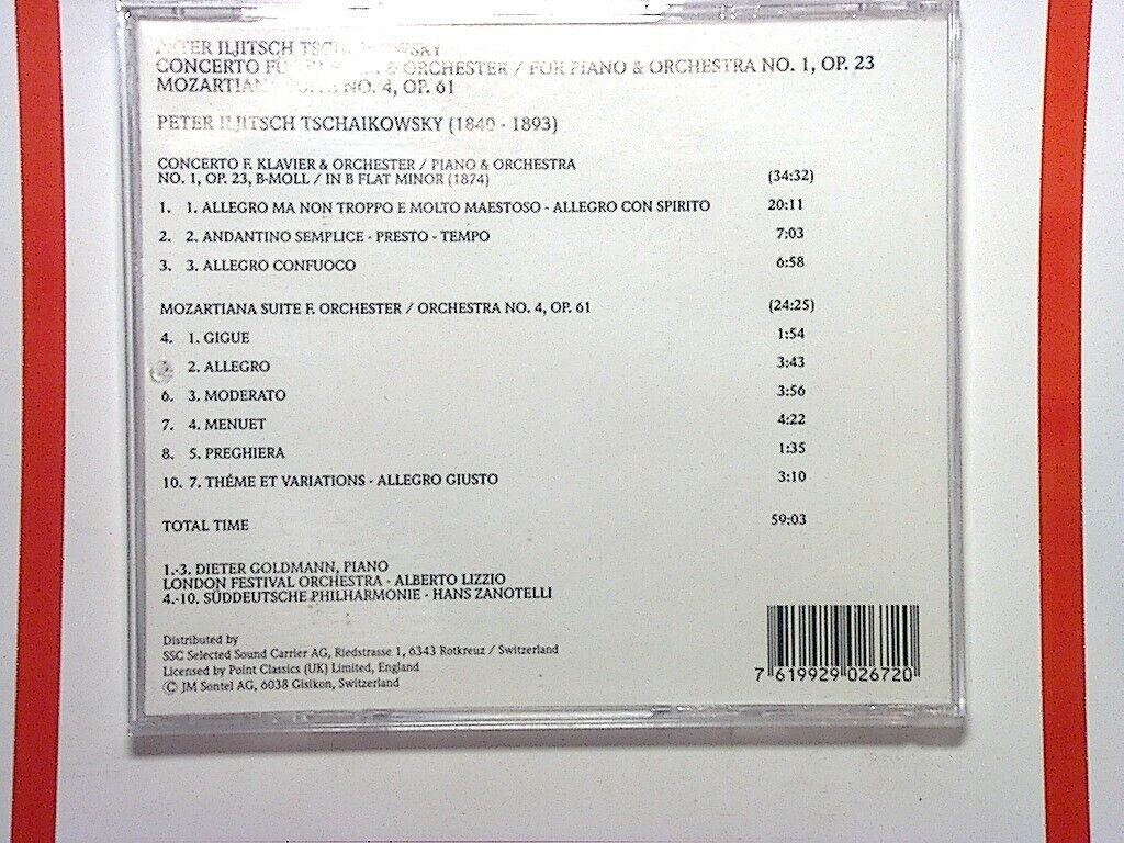 Tchaikowsky - Concerto No. 1, Mozartiana Dieter Goldman London Fest Orch CD