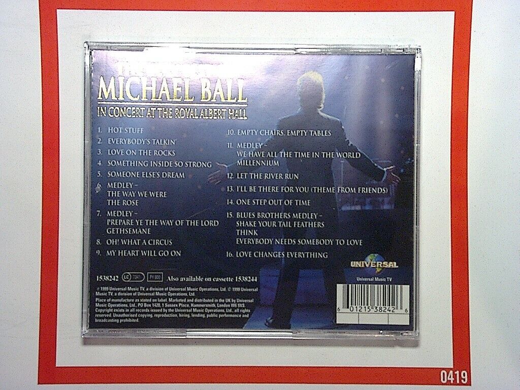 The Very Best of Michael Ball	In Concert Royal Albert Hall CD Mint