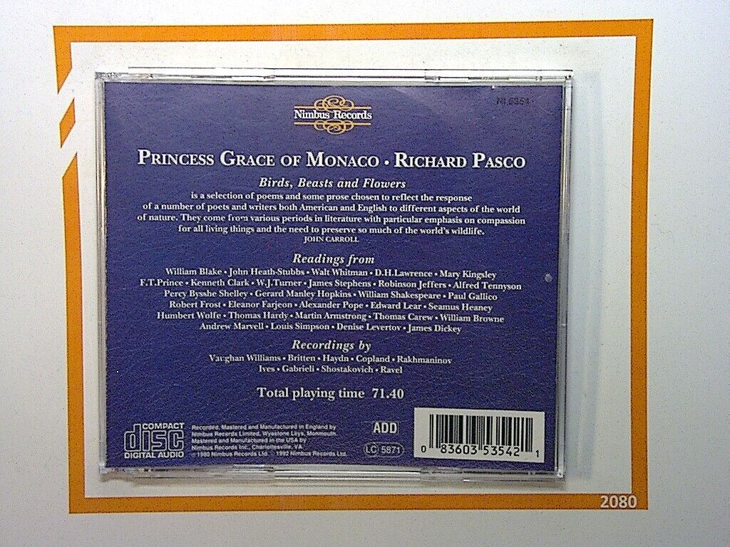 Princess Grace of Monaco	Birds Beasts & Flowers CD Mint