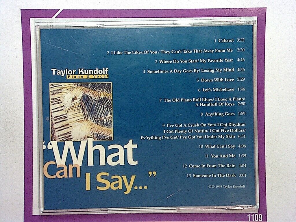 Taylor Kundolf	What can I Say CD Mint