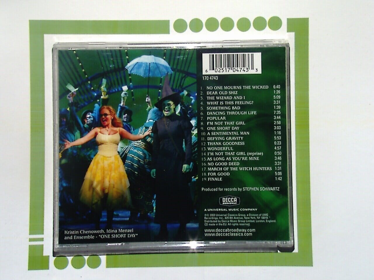 Stephen Schwartz , Idina Menzel	Wicked [Original Broadway Cast] CD Nr Mint