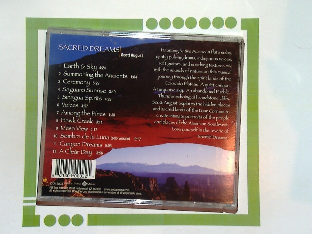Scott August	Sacred Dreams  CD VGC