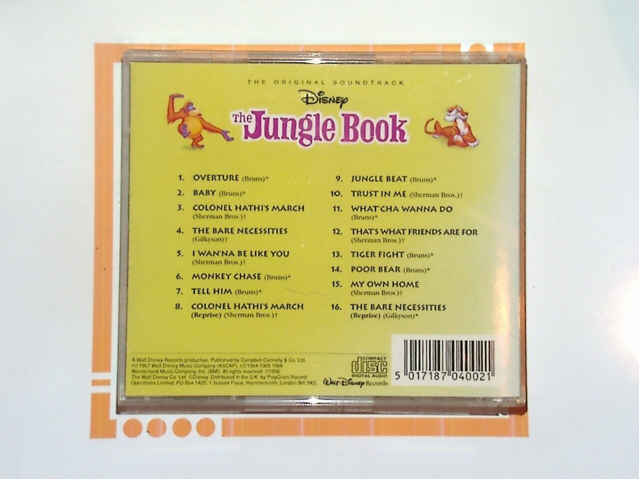 The Jungle Book Original Soundtrack CD VGC