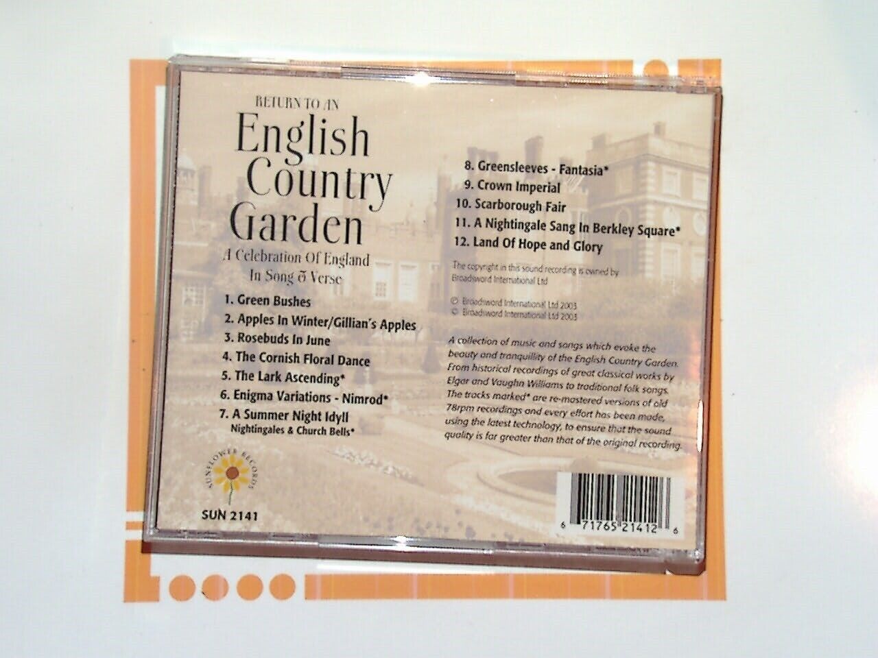 Return To An English Country Garden Celebration in Song & Verse CD VGC