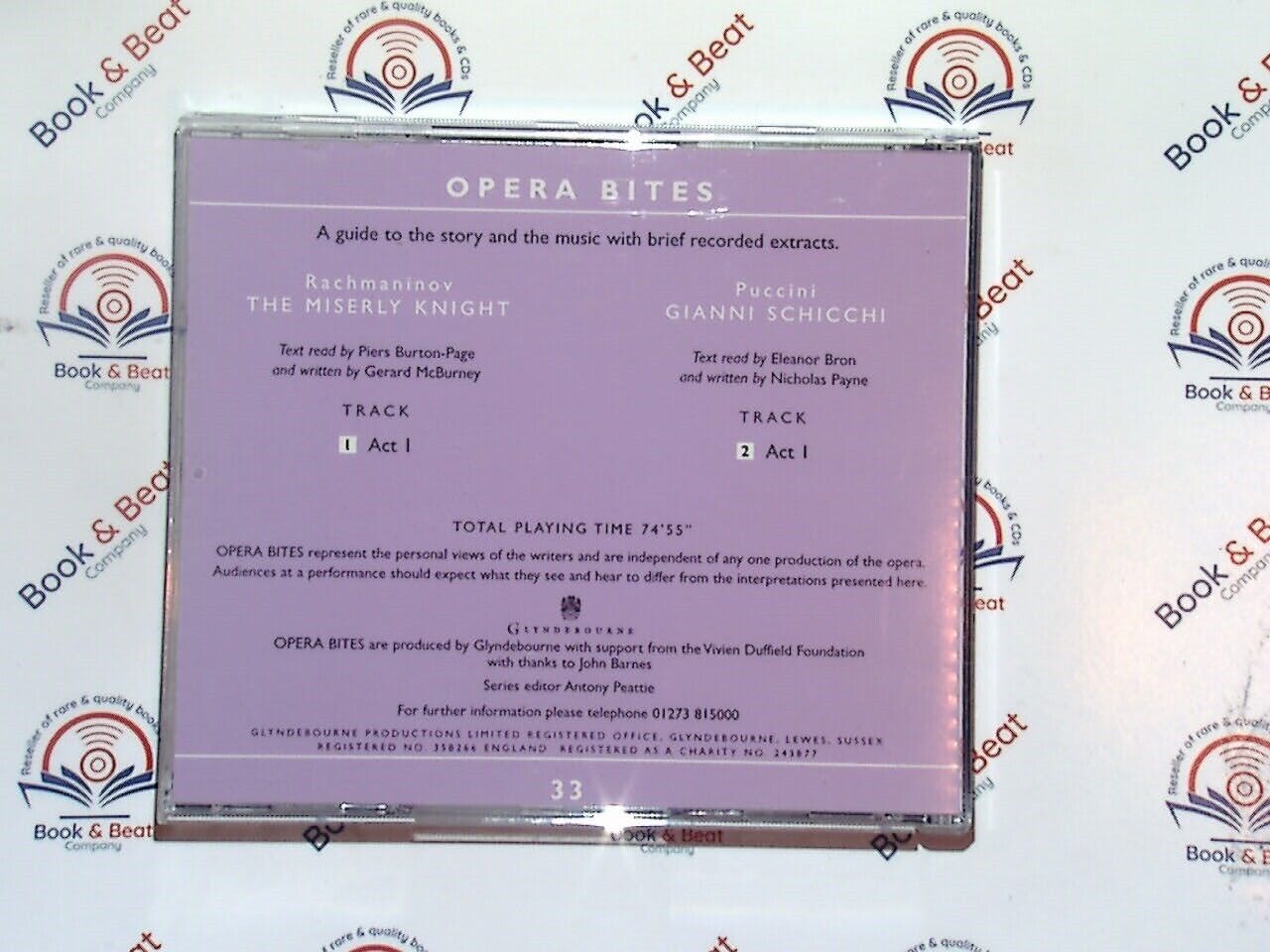 Opera Bites 33 - Gianni Schicchi The Miserly Knight CD Mint