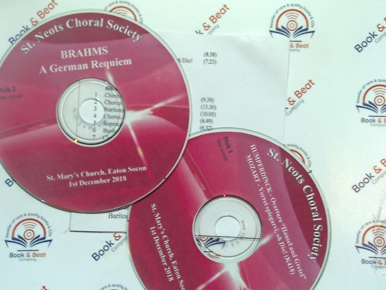St. Neots Choral Society  - Brahms : A German Requiem December 2018 CD Mint