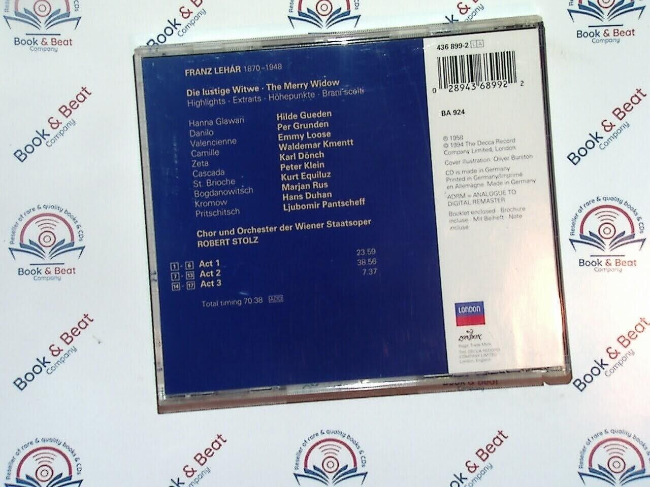 Robert Stolz - Franz Lehar : The Merry Widow Highlights CD Mint