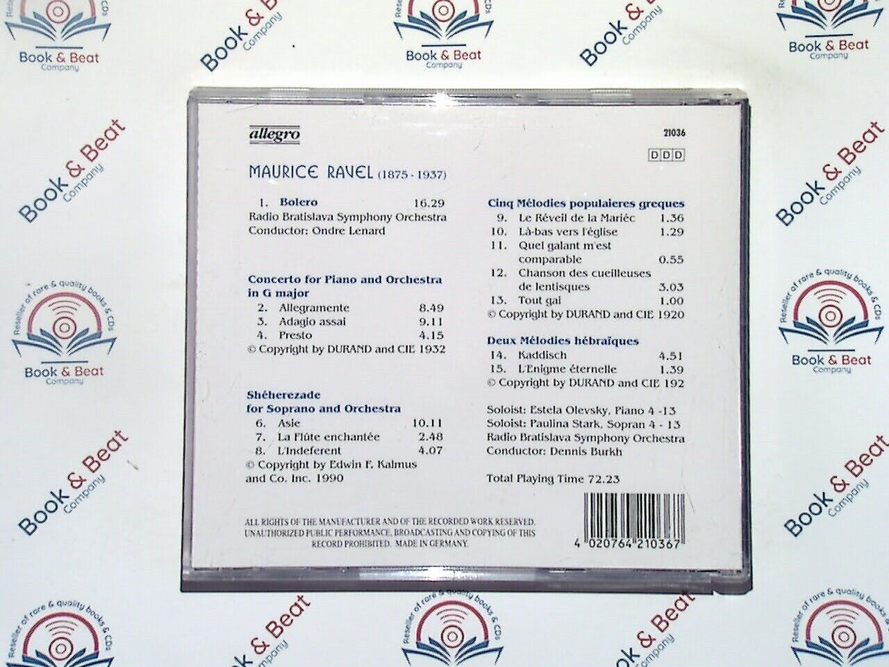 Maurice Ravel : Bolero - Radio Bratislava Symphony Orchestra CD Mint