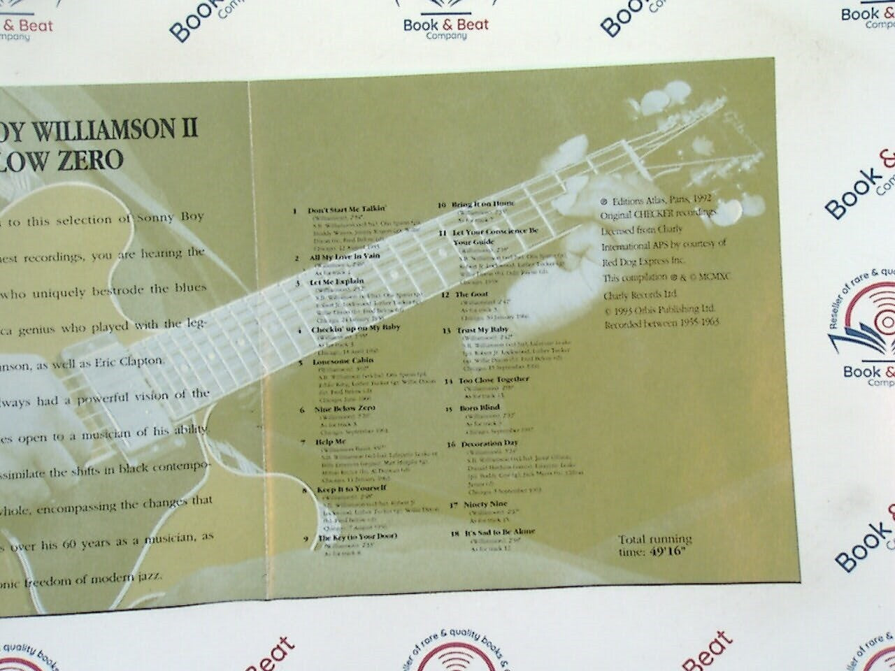 Sony Boy Williamson II	: Nine Below Zero (The Blues Collection #10) CD Nr Mint