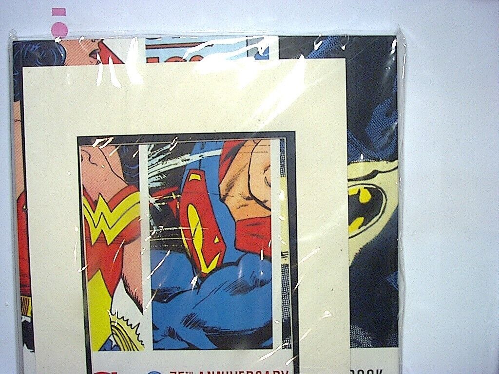 DC Comics, The 75th Anniversary Poster Book, Comic Book, Collectible, Poster Collection, Superheroes, Graphic Art, Anniversary Edition, Limited Edition, DC Universe, Artwork, Comic Art, Nostalgia, Fans, Iconic Characters, Illustrations, Celebration, Historical Collection, Popular Culture, Collectors Item, Comic Book History,