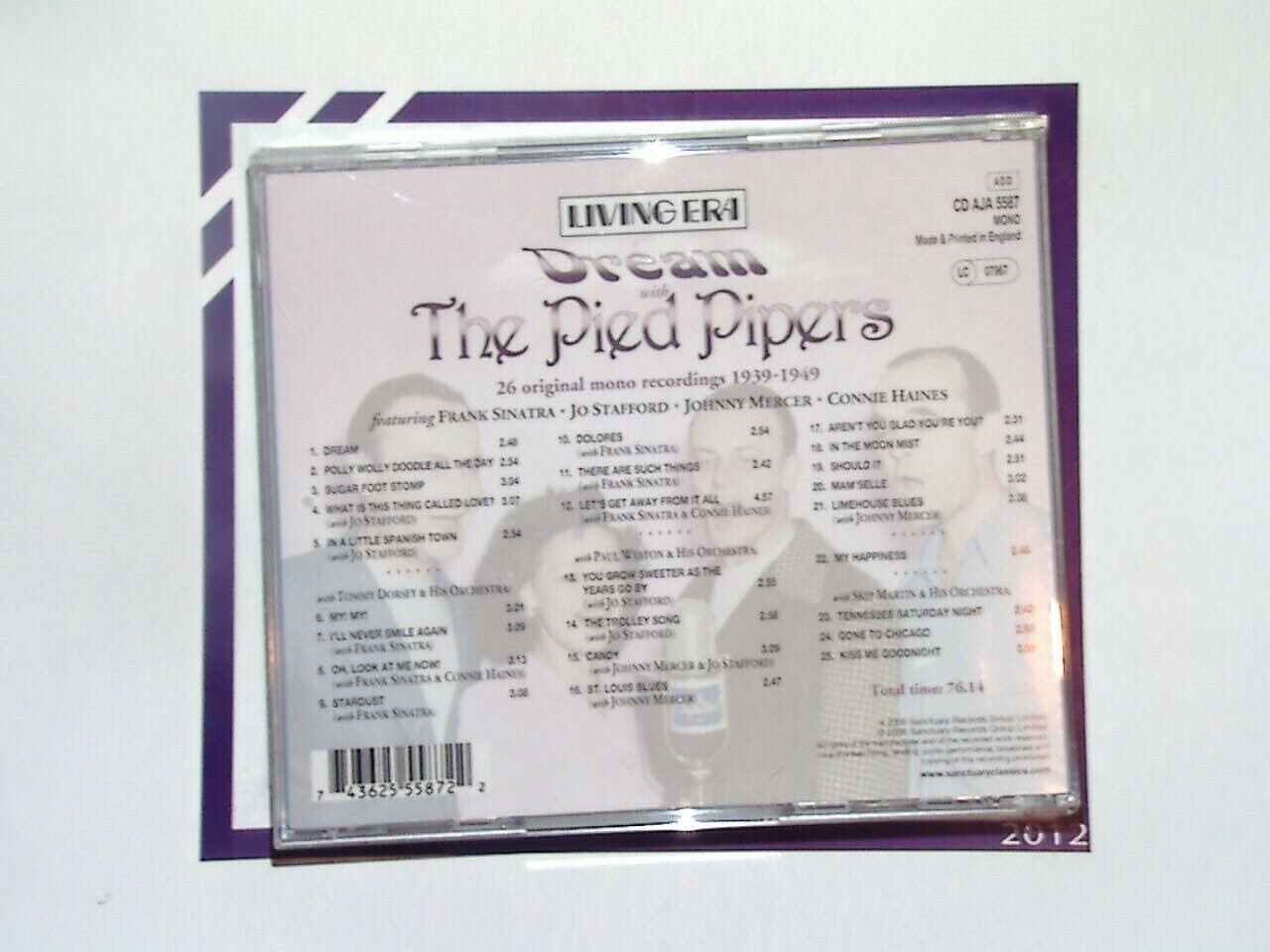 
Bookandbeat.com, Dream With The Pied Pipers, CD, Easy Listening, Vocal Group, Classic Music, Nostalgic Tunes, 1940s Music, Harmony, Crooners, Vintage Sound, Relaxing Melodies, Retro Music, Collectible, Big Band Era, Vocal Harmonies, Timeless Classics,