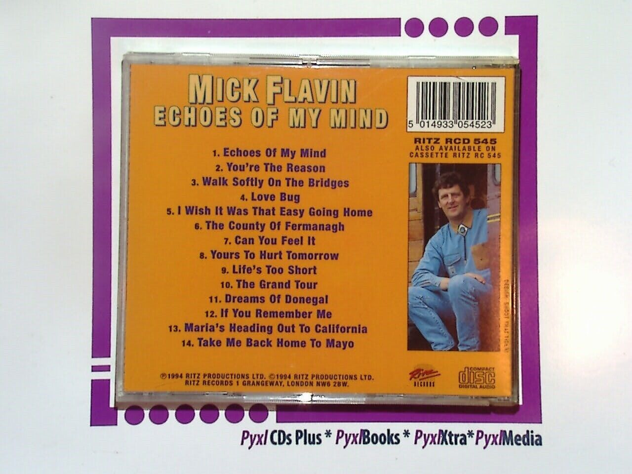 
Mick Flavin, Echoes Of My Mind, CD, Country Music, Irish Country, Traditional Country, Bookandbeat, Collectible CD, Rare CD, 90s Country, Classic Country, Irish Artist, Country Ballads, Folk Music, Country Hits, Country Singer, Country Guitar, Country Album, Irish Music, Mint Condition, Country Collection, Country Classics, Country Vocals, Storytelling Songs, Mick Flavin Music