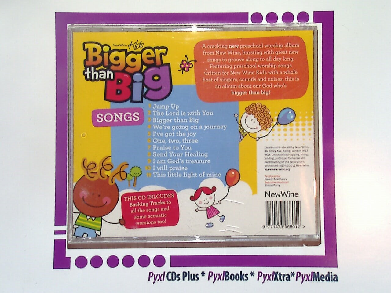 New Wine Kids, Bigger Than Big, children's worship music, Christian kids songs, worship for kids, family worship, Christian music, kids praise, faith-based music, uplifting songs, children's ministry, kids worship album, CD, music album, Bookandbeat.com, religious music for children, VGC, contemporary Christian music, Sunday school songs, worship songs for kids.