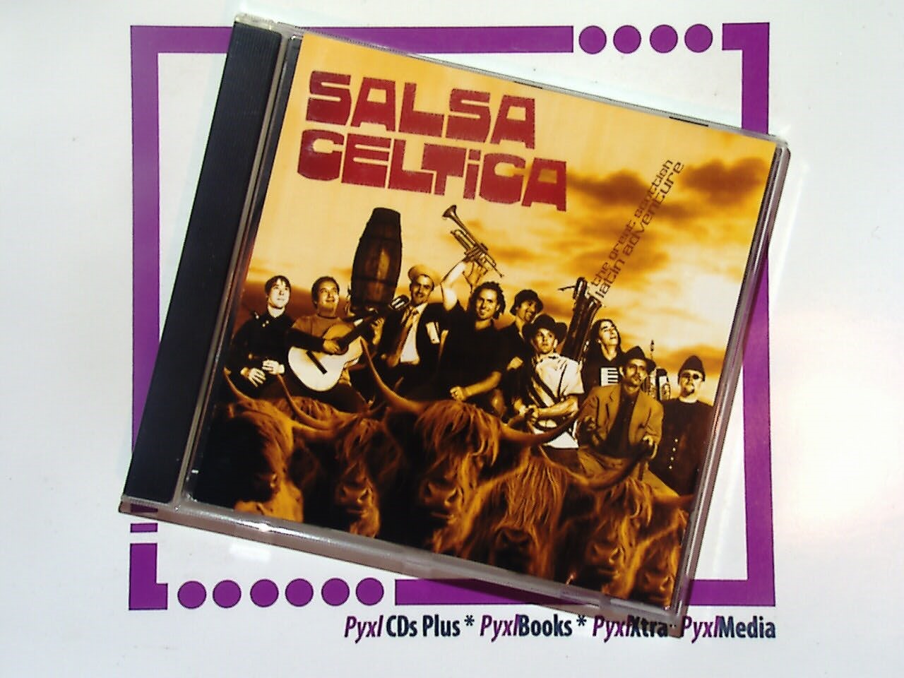 Salsa Celtica, The Great Scottish Latin Adventure, Scottish music, Latin fusion, Celtic salsa, world music, contemporary Celtic, Caribbean rhythms, Scottish reels, salsa rhythms, dance music, CD, music album, Bookandbeat.com, multicultural music, instrumental music, Latin jazz, ceilidh music, live performances.