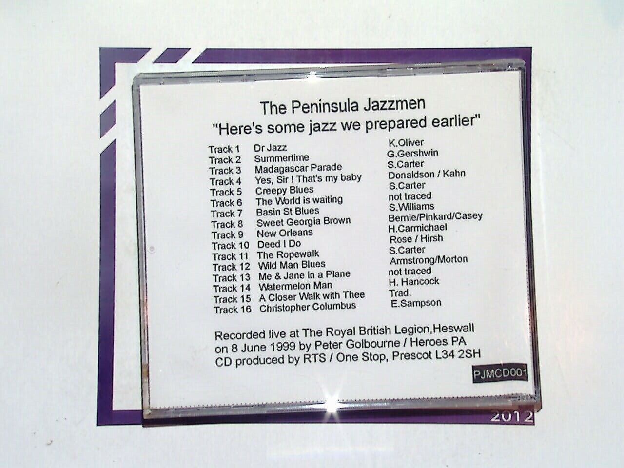 The Peninsula Jazzmen, Here's Some Jazz We Prepared Earlier, CD, Jazz Music, Traditional Jazz, Music Album, Band, Instrumental, Live Performance, Music Collection, Classic Jazz, Vinyl Revival, Jazz Lovers, Retro Music, Swing Music, Brass Band