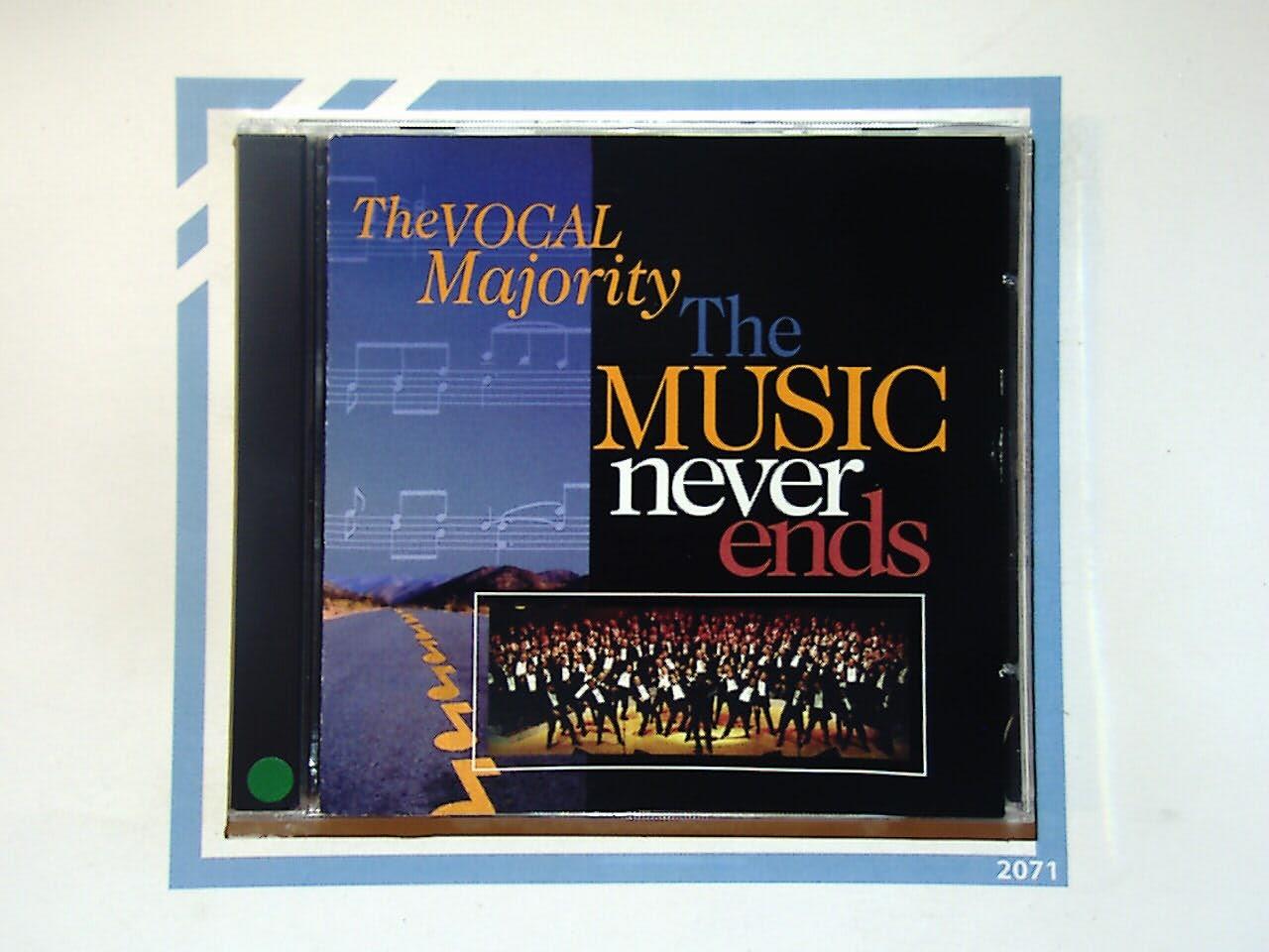 The Vocal Majority, Music Never Ends, CD, Barbershop Chorus, A Cappella, Vocal Group, Choral Music, Harmony, Vocal Ensemble, Classic Songs, Music Album, Collectible, Traditional Barbershop, Choral Arrangement, Vocal Harmony, Male Chorus,