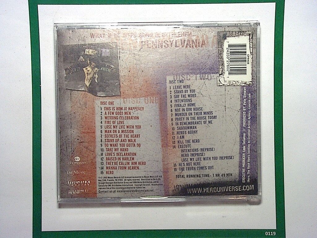 
Hero The Rock Opera, !Hero, Various Artists, 2CD, Nr Mint, Rock Opera, Musical Soundtrack, Original Cast Recording, Theatrical Music, Bookandbeat, Dramatic Songs, Storytelling Through Music, Collection, Fan Favorites, Broadway Style, Concept Album, Rock Music