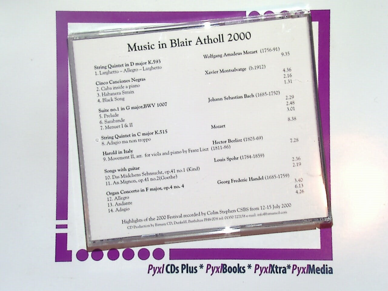 Music In Blair Atholl 2000 Tenth Summer Festival CD Mint