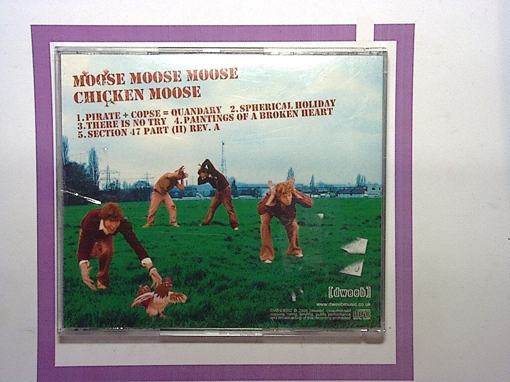 [dweeb], Moose Moose Moose Chicken Moose, Indie rock, Quirky, CD, Experimental, Alternative rock, British band, Bookandbeat.com, Fun, Playful lyrics, 2000s music, Rock fans, Upbeat, Energetic, Underground rock, Unconventional, Humorous, Catchy tunes, Rock album, Indie fans,