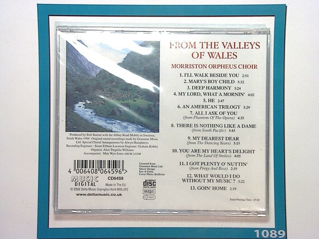 Morriston Orpheus Choir, From the Valleys of Wales, Welsh choir, CD, Choral, Traditional, Bookandbeat.com, Folk songs, Welsh music, Male choir, Classical, Traditional choir, National heritage, Orchestral, Vocal harmony, Choral arrangements, Sacred music, Welsh classics, Choir lovers, Welsh culture, Emotional,