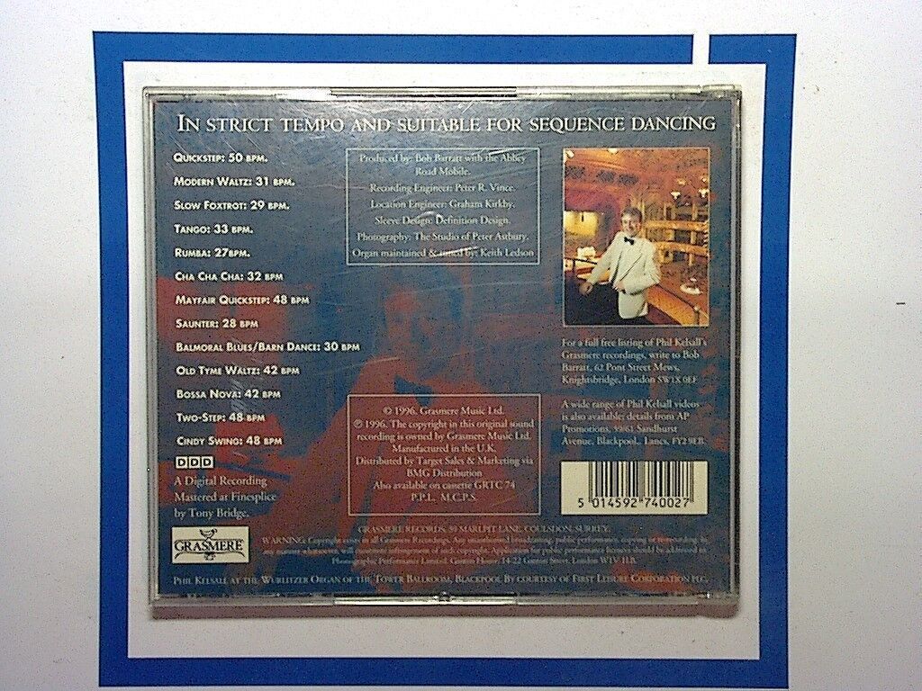 Phil Kelsall, Dancing Time, 1996, Tower Ballroom, Wurlitzer Organ, organ music, ballroom dancing, instrumental music, vintage sounds, traditional melodies, Blackpool Tower, nostalgic tunes, dance music, classic organist, easy listening, bookandbeat.com,