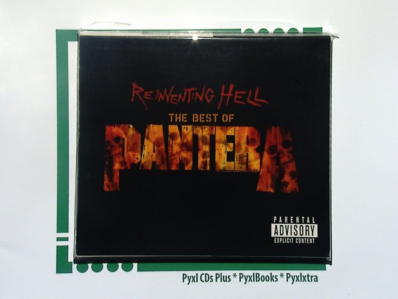 Pantera, Reinventing Hell, Best of Pantera, Heavy metal, Thrash metal, CD, Metal classics, Iconic metal band, 1990s metal, Dimebag Darrell, Metal anthems, Rock, Aggressive music, Guitar riffs, Metal legends, Bookandbeat.com, Hardcore, Metal fans, Intense, Heavy guitar, Powerful vocals,