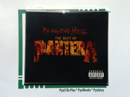 Pantera, Reinventing Hell, Best of Pantera, Heavy metal, Thrash metal, CD, Metal classics, Iconic metal band, 1990s metal, Dimebag Darrell, Metal anthems, Rock, Aggressive music, Guitar riffs, Metal legends, Bookandbeat.com, Hardcore, Metal fans, Intense, Heavy guitar, Powerful vocals,