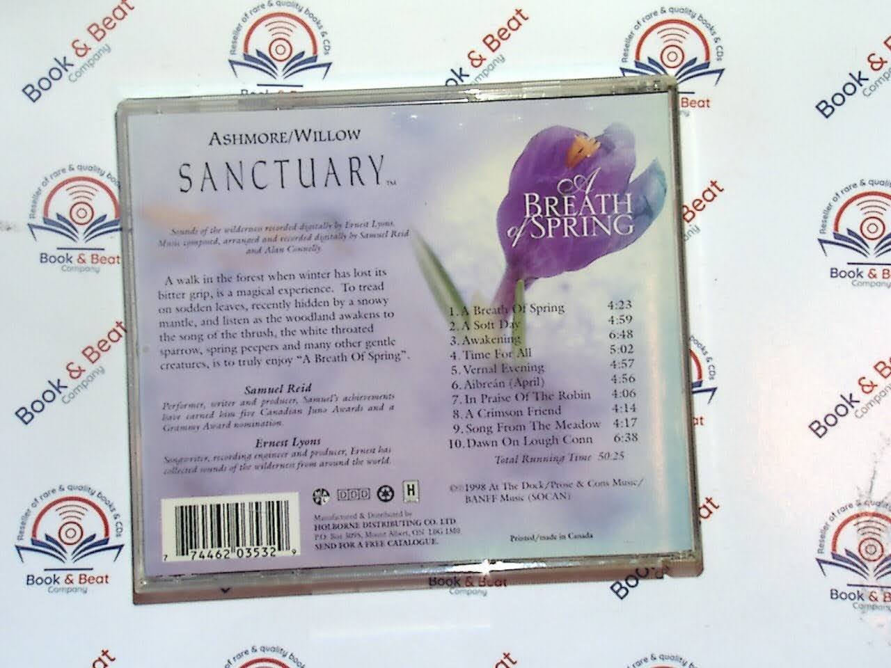 Sanctuary, Sanctuary Breath of Spring, Breath of Spring album, Ashmore and Willow, relaxing music, instrumental music, nature-inspired music, springtime melodies, soothing sounds, new age music, meditative music, calming tunes, peaceful ambiance, reflective music, wellness music, stress relief music, gentle harmonies, tranquil melodies, music for relaxation, bookandbeat.com,